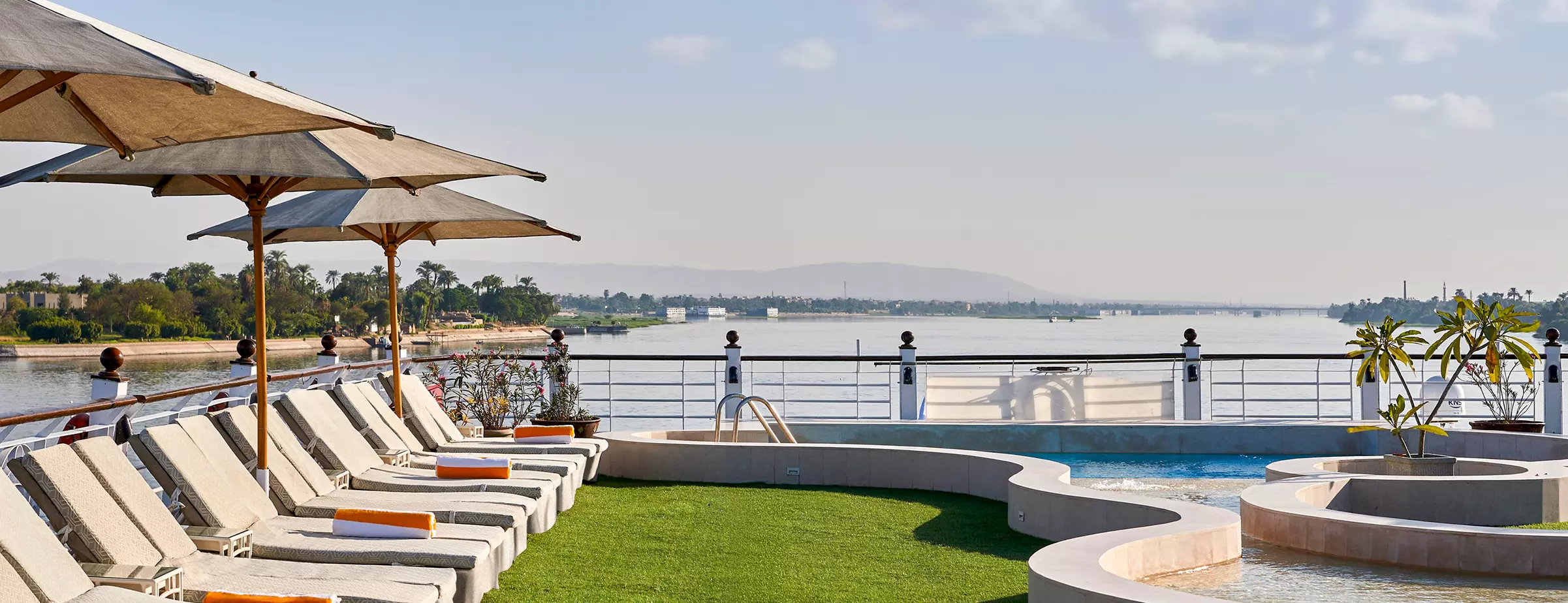 Sun deck of the Mövenpick MS Royal Lotus Nile cruise